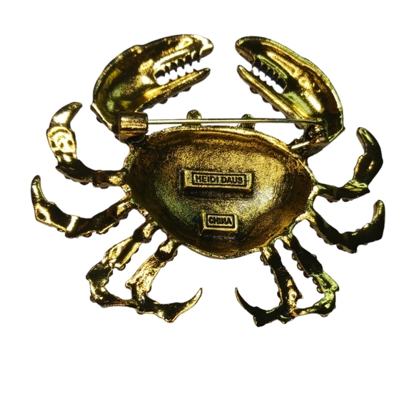 Heidi Daus Red Crystal Crab Bling Brooch - Picture 6 of 14